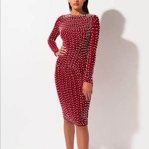 Akira Pearls Red Dress Brand NWT!!!